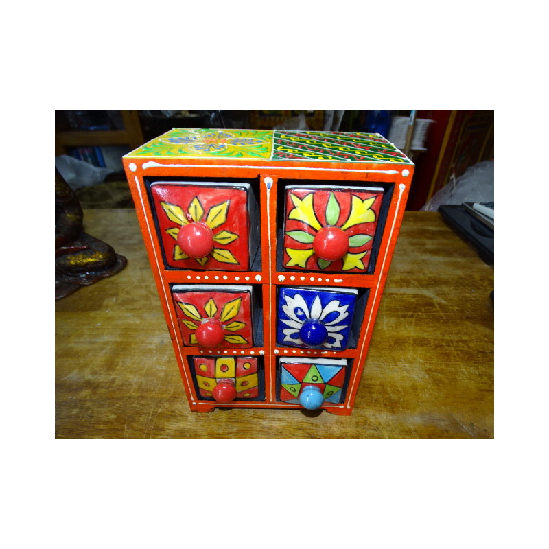 Caja vertical para té o especias 6 cajones de cerámica N ° 9