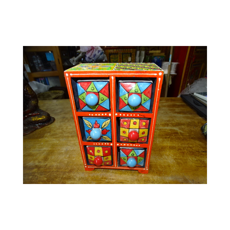 Caja vertical para té o especias 6 cajones de cerámica N ° 10