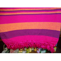 Copriletto indiano KERALA nei colori fucsia, viola e arancio