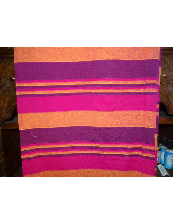Indische Bettdecke KERALA in Fuchsia, Lila und Orange
