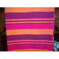 Dessus de lit indien KERALA de couleur fushia, violet et orange