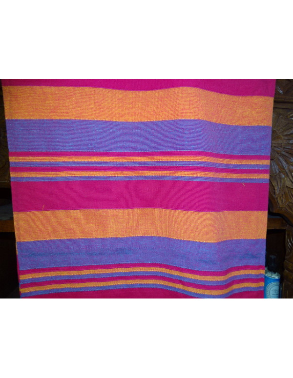 Indische Tagesdecke KERALA in Fuchsia, Orange und Preußischblau
