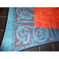 Tenture ronde sanscrit turquoise et orange