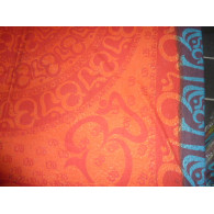 Tenture ronde sanscrit turquoise et orange