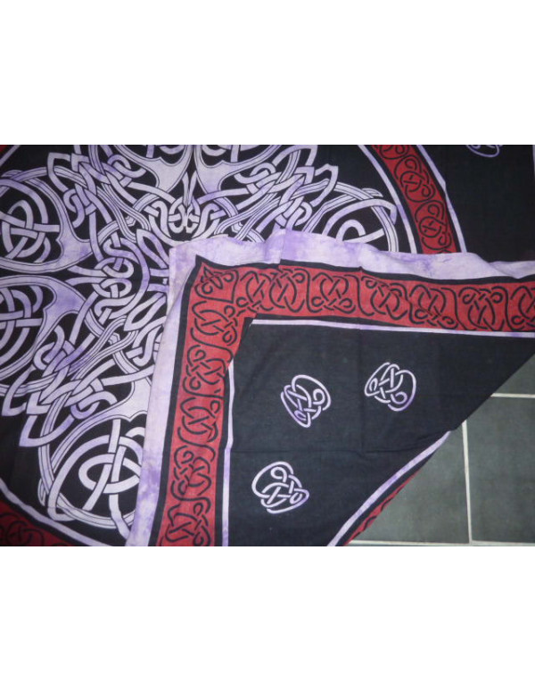 Teenture en coton avec motifs celtic violet et noir