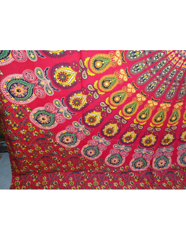 Colgante de algodón 220 x 200 cm con vidriera roja