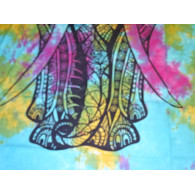 Cotton wall hanging with ceremonial elephant in turquoise color