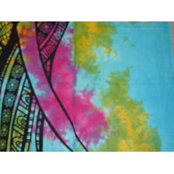 Cotton wall hanging with ceremonial elephant in turquoise color