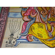 Tenture en coton ou dessus de lit avec Ganesh en méditation