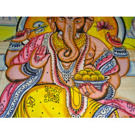 Tenture en coton ou dessus de lit avec Ganesh en méditation