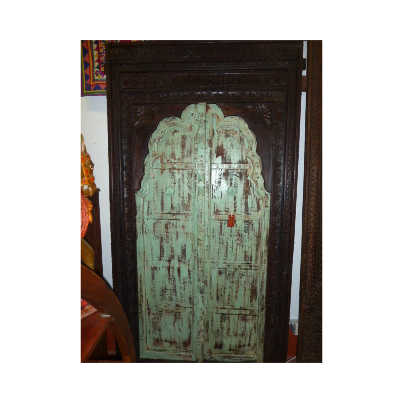 Grande porte arche patine verte