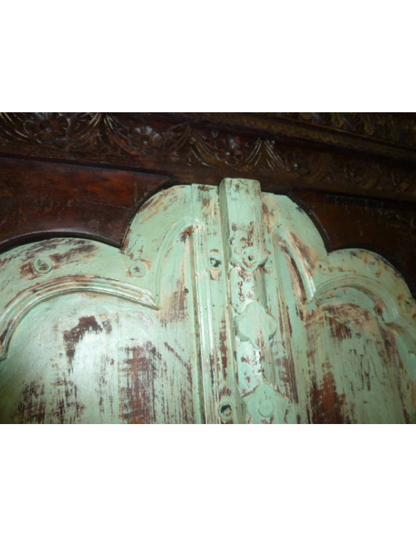 Grande porte arche patine verte