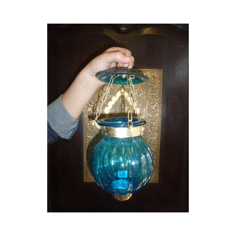 Lampada KHARBUJA turquoise13x13 cm
