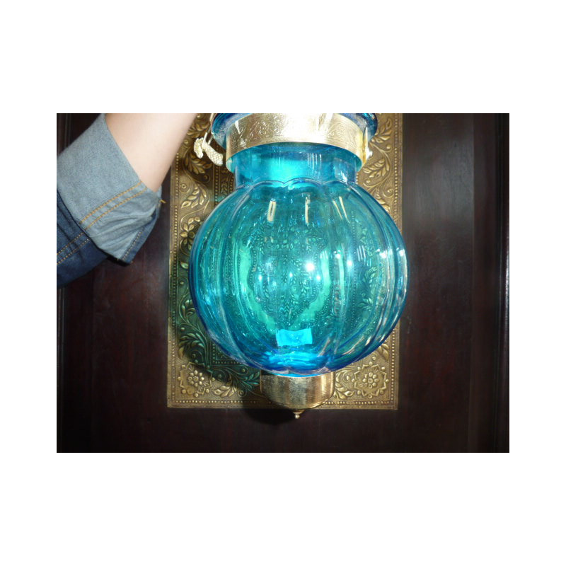Lampe KHARBUJA turquoise13x13 cm