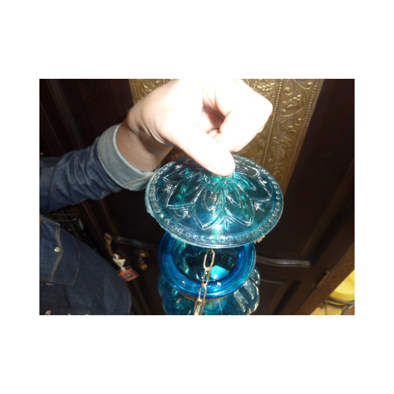 Lampe KHARBUJA turquoise13x13 cm