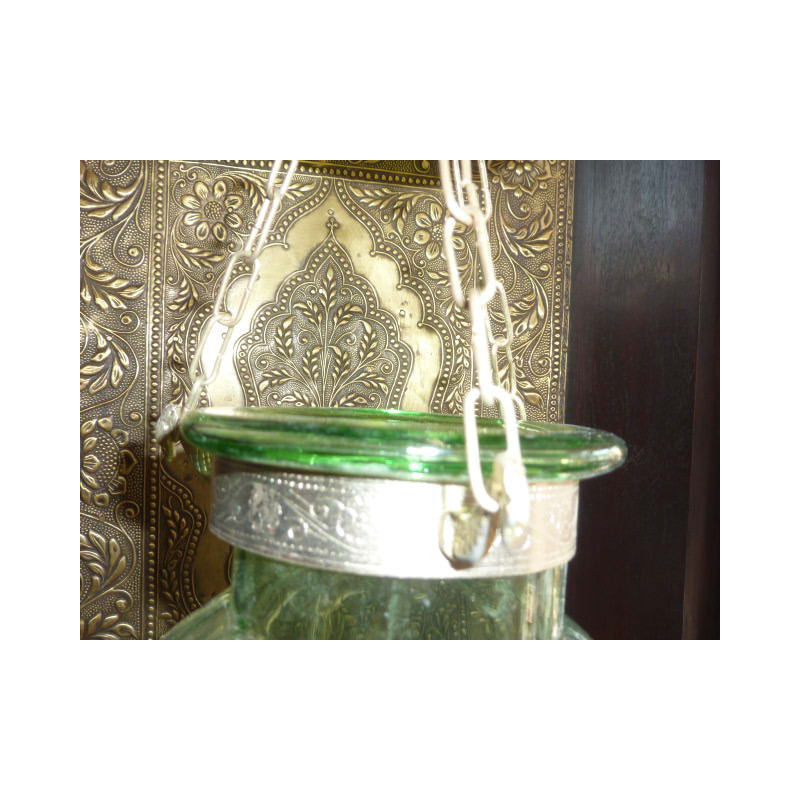 Lampe KHARBUJA vert deau 13x13 cm