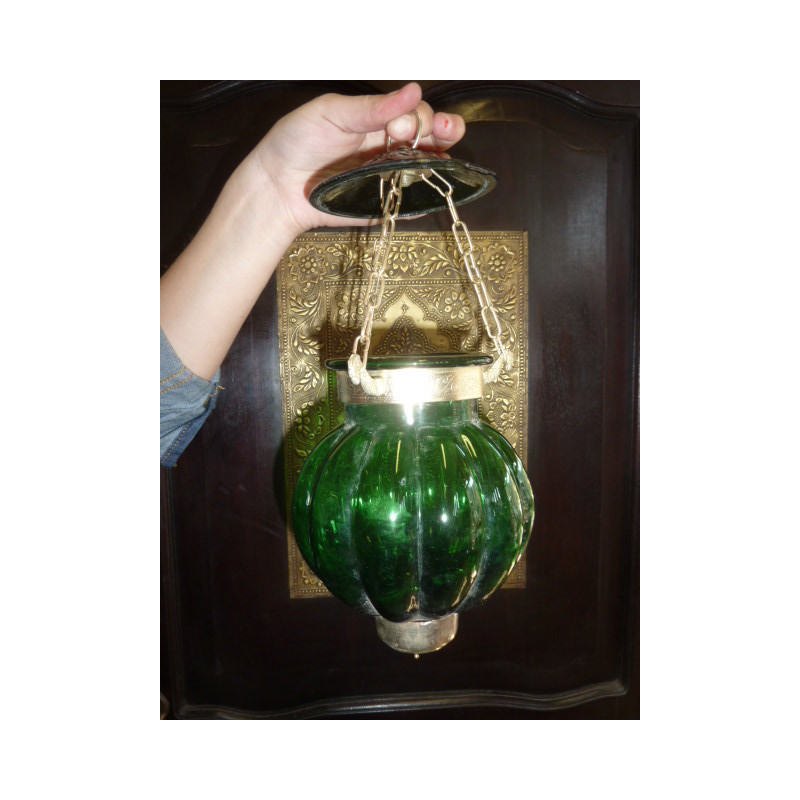Lampe KHARBUJA vert foncé 13x13 cm