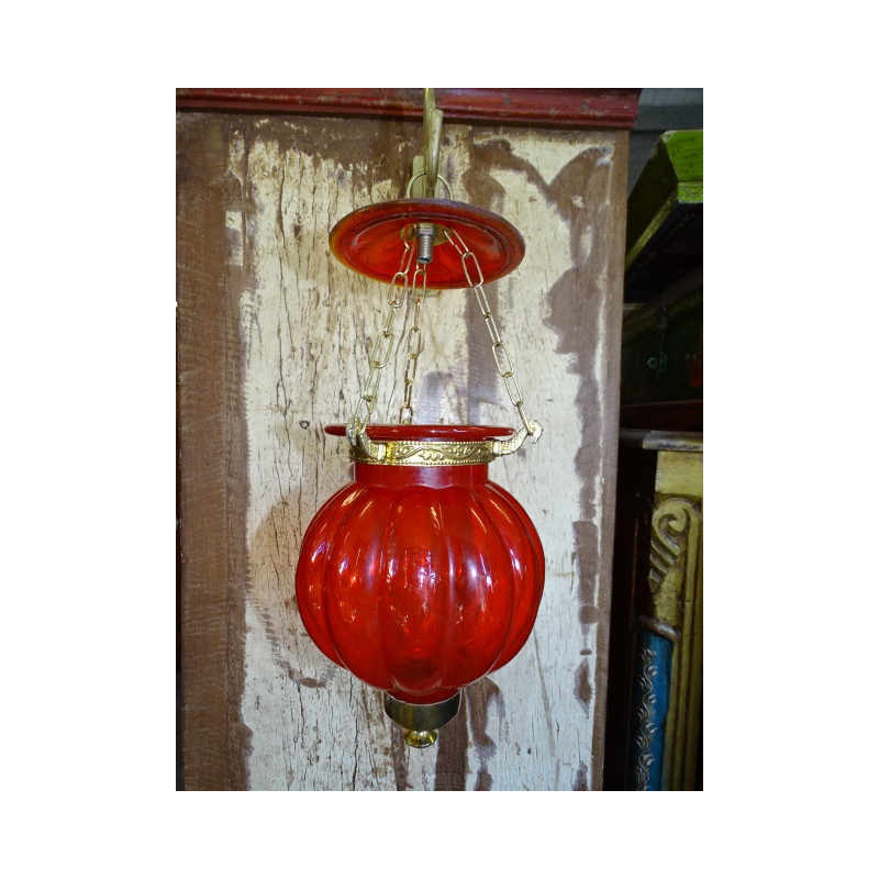 Lampe KHARBUJA rouge 13x13 cm