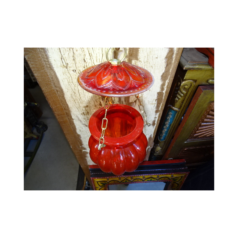 Lampe KHARBUJA rouge 13x13 cm