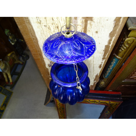 KHARBUJA blaue Lampe 13x13 cm.