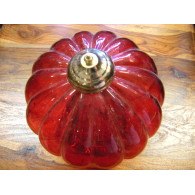 KHARBUJA Lámpara de vidrio 22x22 cm Soufle roja