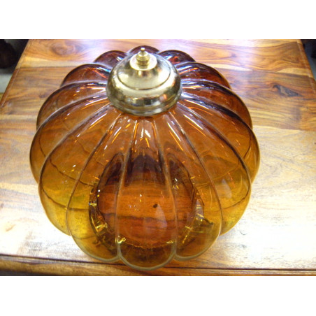 KHARBUJA vetro lampada gialla 22x22 cm Soufle