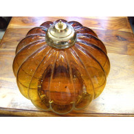 Lampe KHARBUJA verre souflé jaune 22x22 cm