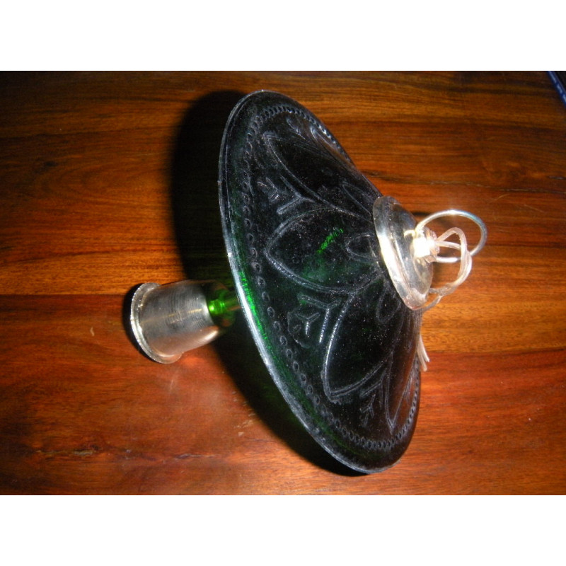 Lampe KHARBUJA verre souflé vert foncé 22x22 cm