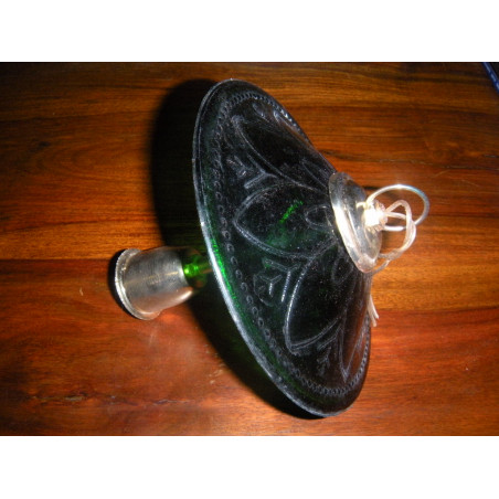 KHARBUJA lampada in vetro 22x22 cm Soufle verde scuro