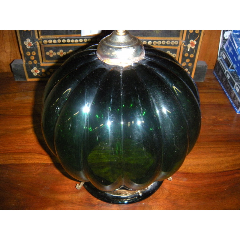 KHARBUJA lampada in vetro 22x22 cm Soufle verde scuro