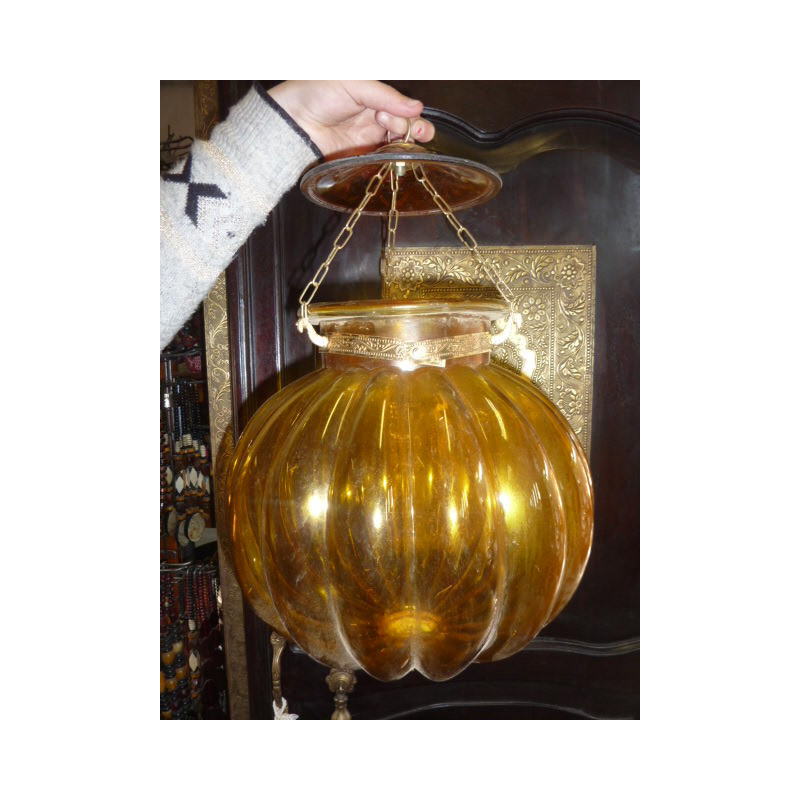 Grande lampe KHARBUJA jaune 30x30 cm