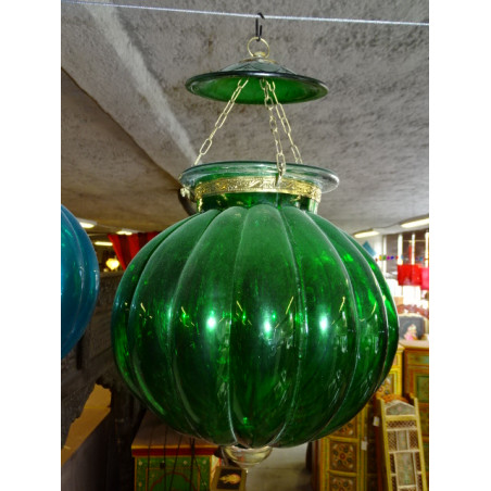 Grande lámpara KHARBUJA verde  foncé
