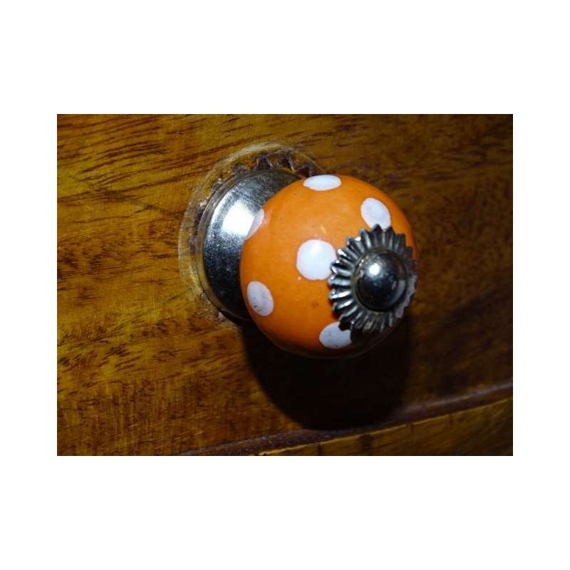 Mini maneja tono naranja blanco / plata