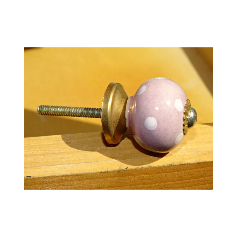 Pink small pumpkin handles pastel white dots
