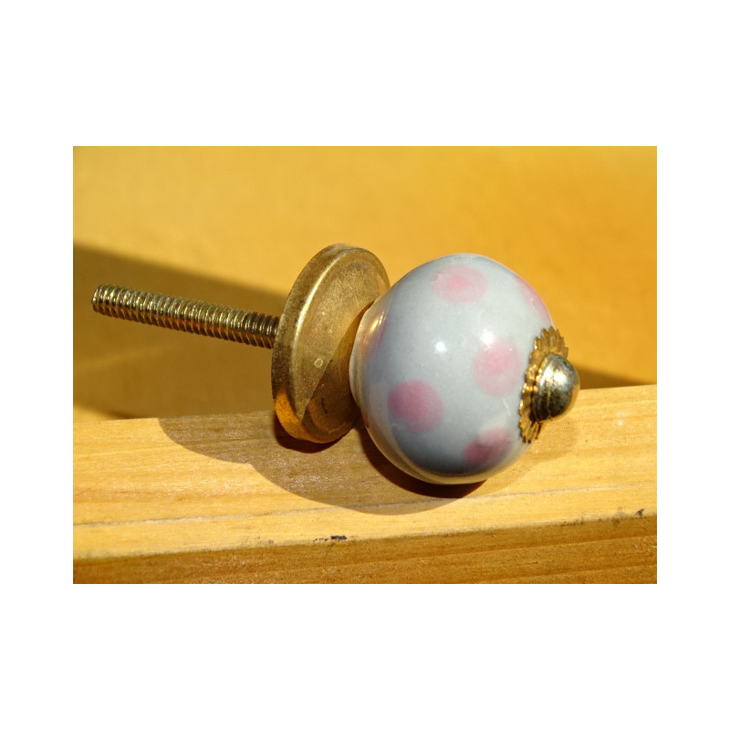 Handles small gray with pink dots