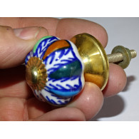 Small handles porcelain pumpkin multicolor