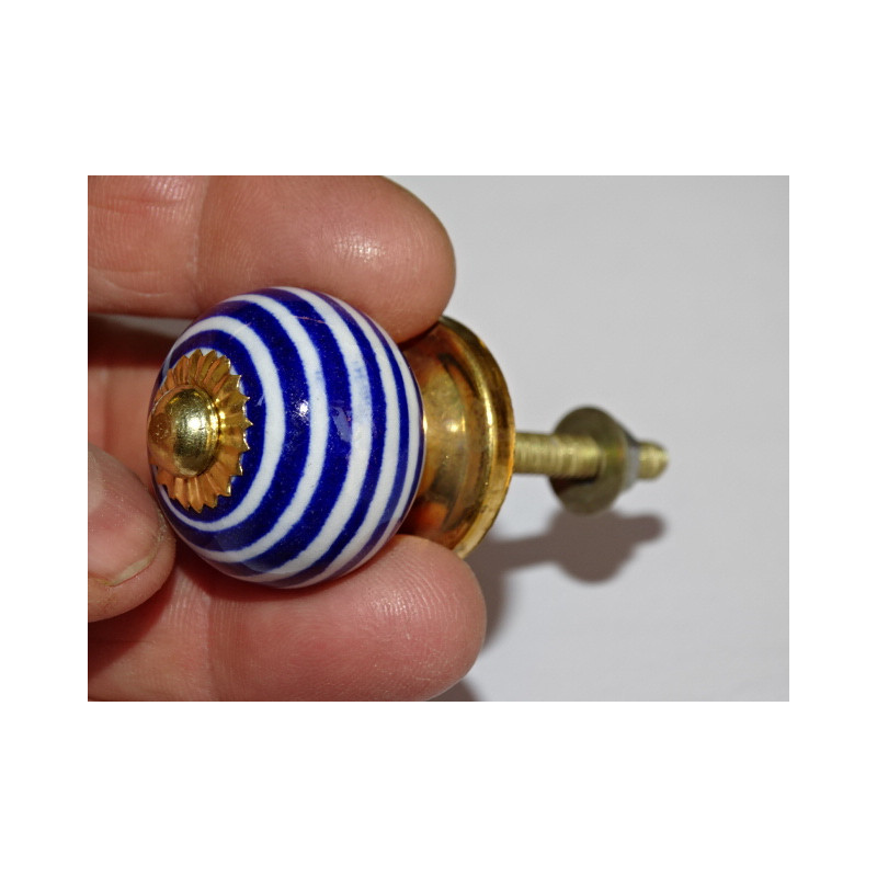 Furniture handle White with blue line