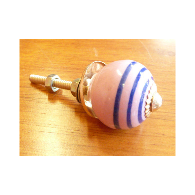 Mini boutons Rose trait outremer doré