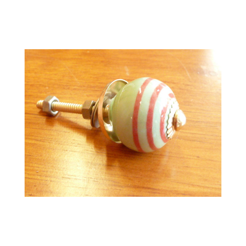 Mini boutons Vert trait rouge