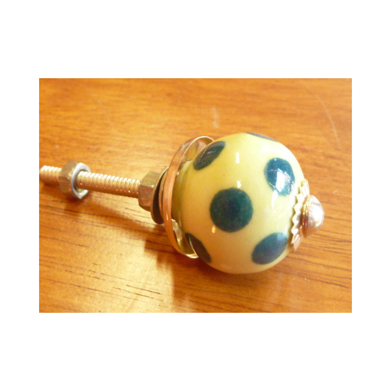 Mini boutons Jaune pois emeraude