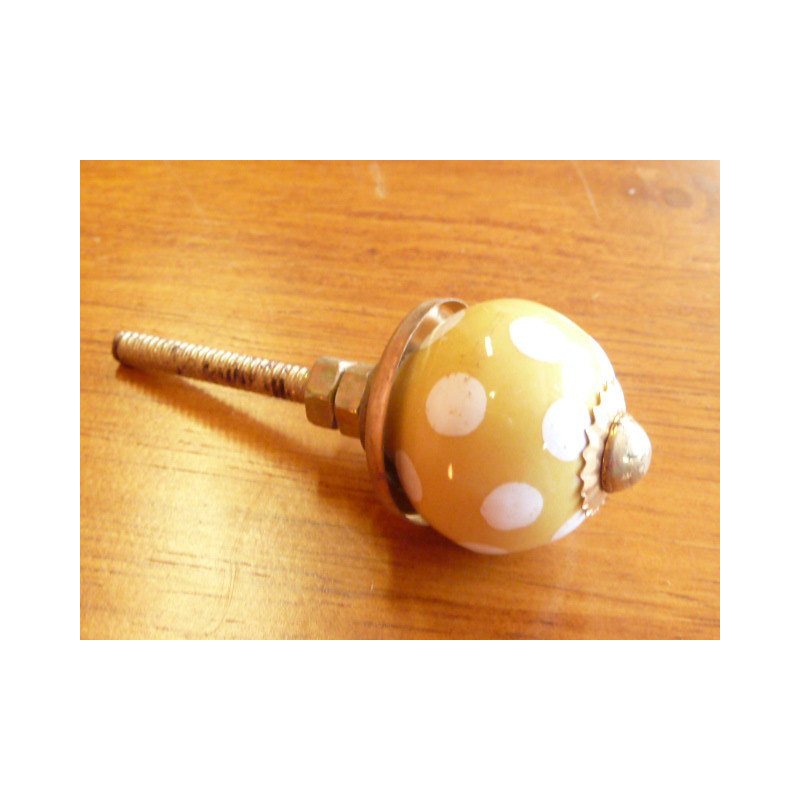 Amarillo Mini maneja blanco echada - oro