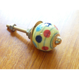 Mini boutons jaune à pois