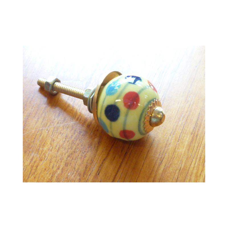 Mini boutons jaune à pois