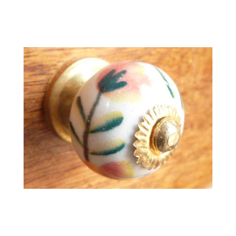 Mini Buttons orange Blumen