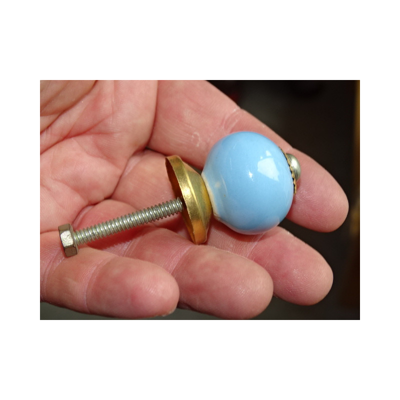 Small handles of sky blue color united