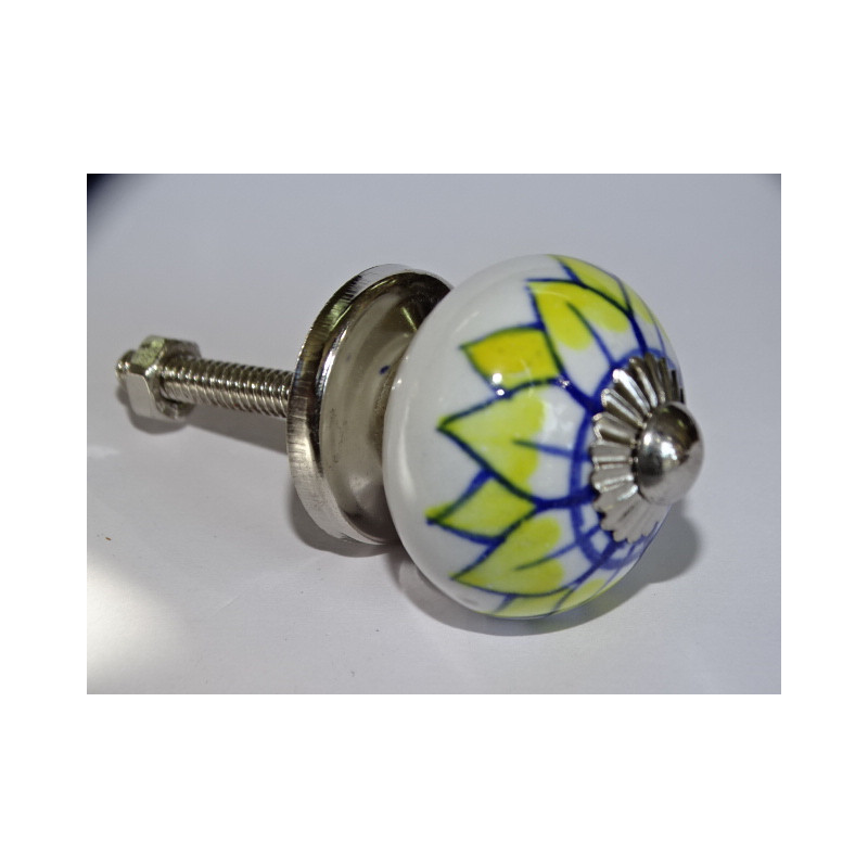 mini botones de cerámica flor de girasol claro - plata