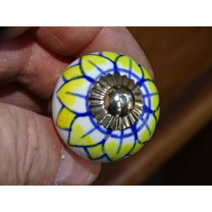 mini bottoni in ceramica fiore di girasole chiaro - argento