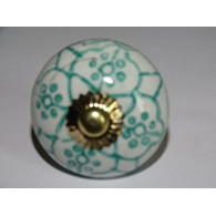 Boutons de tiroirs avec arabesque verte