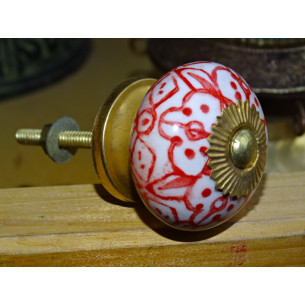 Porcelain drawer handle red...