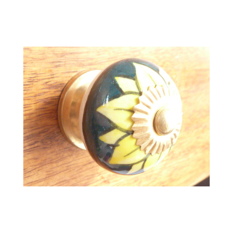 Poignée emeraude tournesol jaune